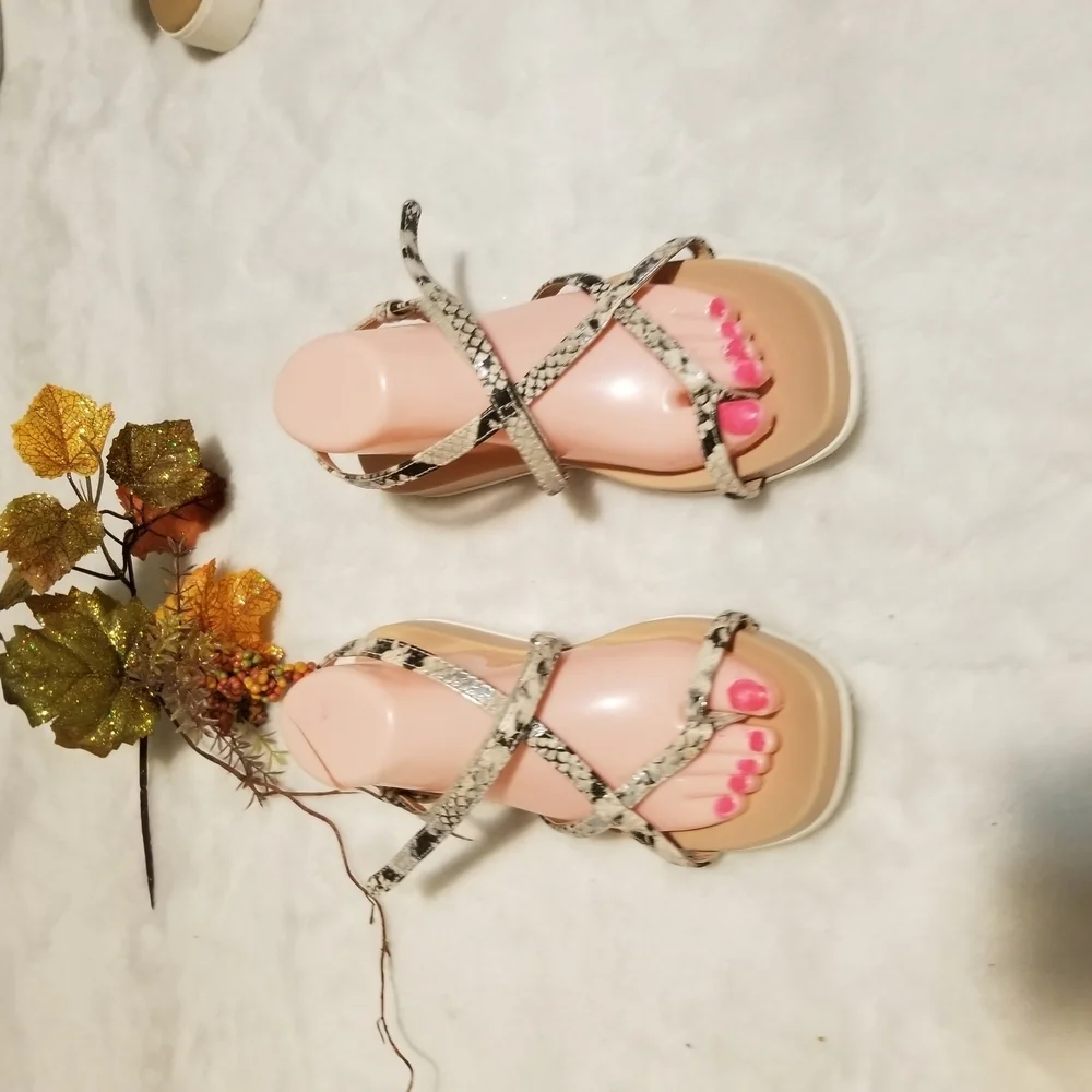 Women's Snakeskin Strappy Sandals